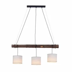 Lampes En Tissu-Luminaires Leuchten Direkt Suspension Leuchten-Direkt BARK Écru, Noir, 3 lumières