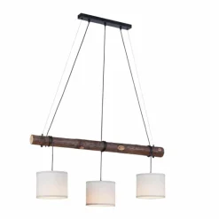 Lampes En Tissu-Luminaires Leuchten Direkt Suspension Leuchten-Direkt BARK Écru, Noir, 3 lumières