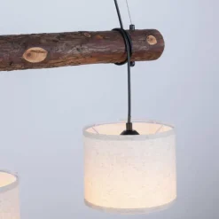 Lampes En Tissu-Luminaires Leuchten Direkt Suspension Leuchten-Direkt BARK Écru, Noir, 3 lumières