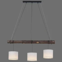 Lampes En Tissu-Luminaires Leuchten Direkt Suspension Leuchten-Direkt BARK Écru, Noir, 3 lumières