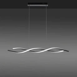 Luminaires Leuchten Direkt Suspension Leuchten-Direkt LOLAsmart-SWING LED Acier brossé, 2 lumières, Télécommandes, Changeur de couleurs