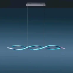 Luminaires Leuchten Direkt Suspension Leuchten-Direkt LOLAsmart-SWING LED Acier brossé, 2 lumières, Télécommandes, Changeur de couleurs