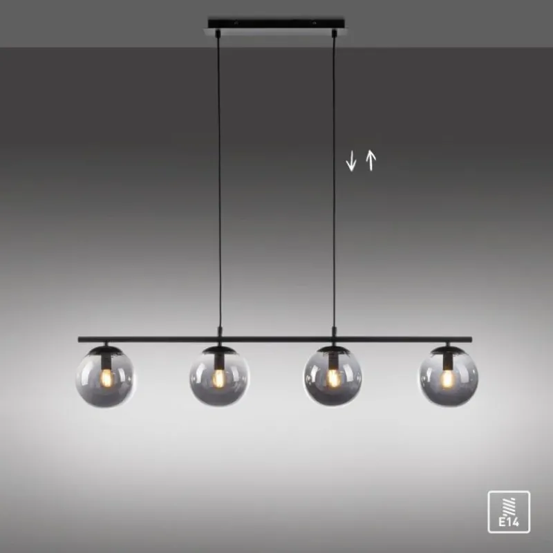 Suspension Verre Fumé-Luminaires Leuchten Direkt Suspension Leuchten-Direkt BIG WIDOW Noir, 4 lumières