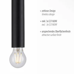 Luminaires Leuchten Direkt Suspension Leuchten-Direkt BRUNA Noir, 3 lumières* Suspensions