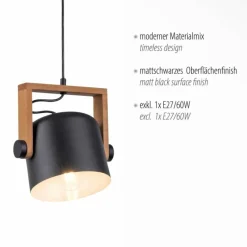 Lampes En Bois-Luminaires Leuchten Direkt Suspension Leuchten-Direkt CUP Noir, 1 lumière