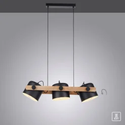 Lampes En Bois-Luminaires Leuchten Direkt Suspension Leuchten-Direkt CUP Noir, 3 lumières