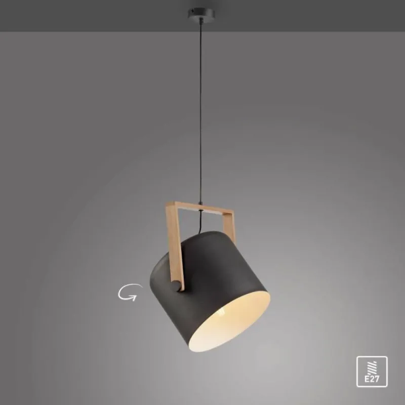 Lampes En Bois-Luminaires Leuchten Direkt Suspension Leuchten-Direkt CUP Noir, 1 lumière