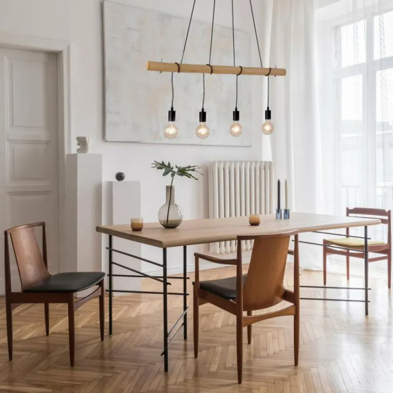 Lampes Vintages & Rétros-Luminaires Leuchten Direkt Suspension Leuchten-Direkt TERO LED Écru, Noir, 4 lumières