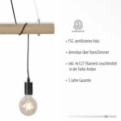Lampes Vintages & Rétros-Luminaires Leuchten Direkt Suspension Leuchten-Direkt TERO LED Écru, Noir, 4 lumières