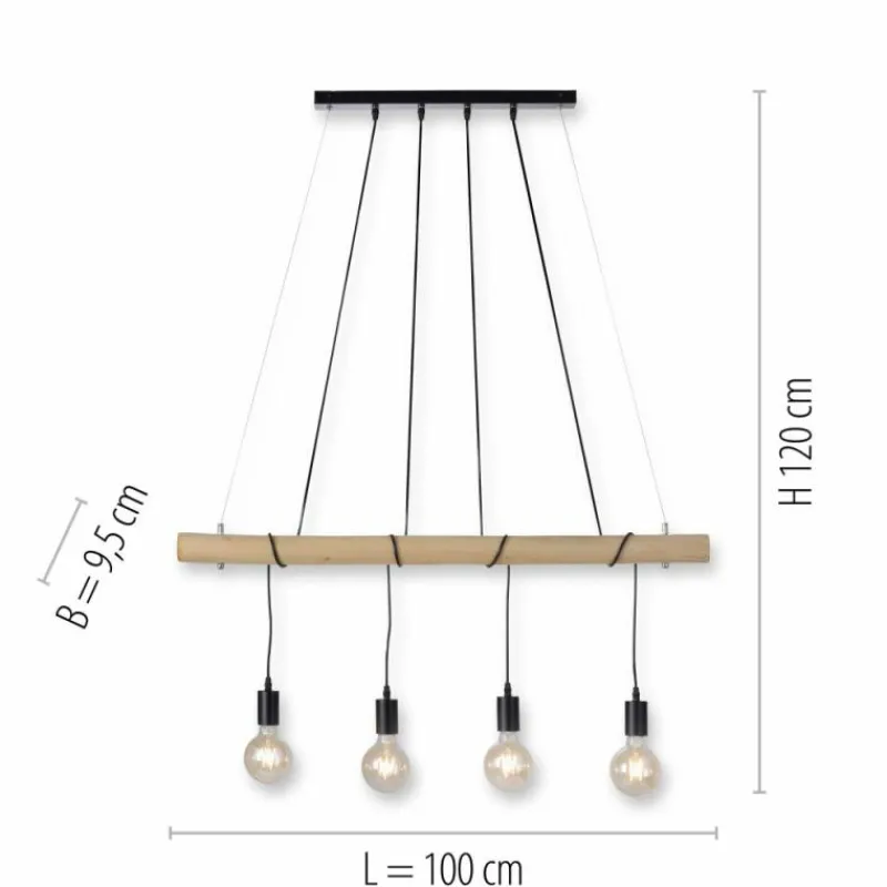 Lampes Vintages & Rétros-Luminaires Leuchten Direkt Suspension Leuchten-Direkt TERO LED Écru, Noir, 4 lumières