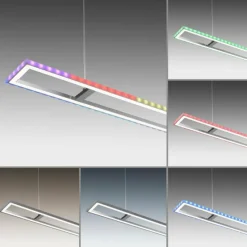 Luminaires Leuchten Direkt Suspension Leuchten-Direkt FELIX60 LED Acier brossé, 2 lumières, Télécommandes, Changeur de couleurs* Éclairage Led