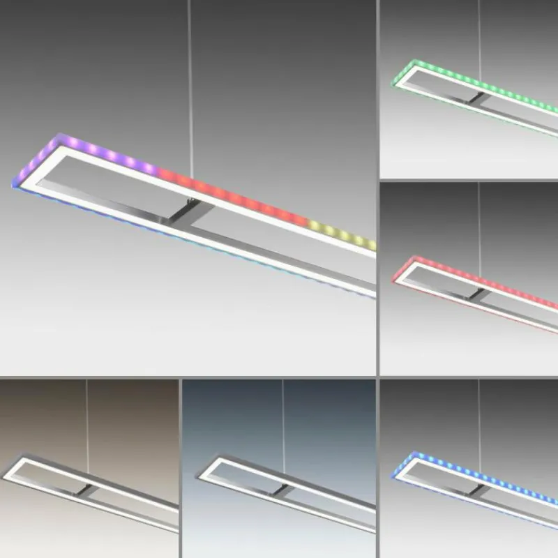 Luminaires Leuchten Direkt Suspension Leuchten-Direkt FELIX60 LED Acier brossé, 2 lumières, Télécommandes, Changeur de couleurs* Éclairage Led