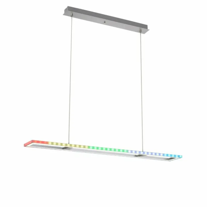 Luminaires Leuchten Direkt Suspension Leuchten-Direkt FELIX60 LED Acier brossé, 2 lumières, Télécommandes, Changeur de couleurs* Éclairage Led