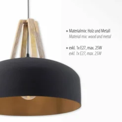 Lampes En Bois-Luminaires Leuchten Direkt Suspension Leuchten-Direkt HAREA Écru, Noir, 1 lumière