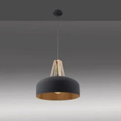 Lampes En Bois-Luminaires Leuchten Direkt Suspension Leuchten-Direkt HAREA Écru, Noir, 1 lumière