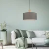 Lampes En Tissu-Luminaires Leuchten Direkt Suspension Leuchten-Direkt LINEN Écru, Noir, 1 lumière