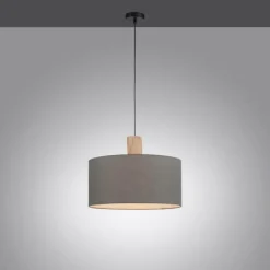 Lampes En Tissu-Luminaires Leuchten Direkt Suspension Leuchten-Direkt LINEN Écru, Noir, 1 lumière