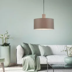 Lampes En Tissu-Luminaires Leuchten Direkt Suspension Leuchten-Direkt LINEN Écru, Noir, 1 lumière