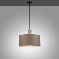 Lampes En Tissu-Luminaires Leuchten Direkt Suspension Leuchten-Direkt LINEN Écru, Noir, 1 lumière
