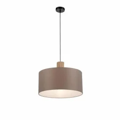 Lampes En Tissu-Luminaires Leuchten Direkt Suspension Leuchten-Direkt LINEN Écru, Noir, 1 lumière