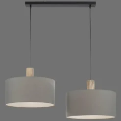 Lampes En Tissu-Luminaires Leuchten Direkt Suspension Leuchten-Direkt LINEN Écru, Noir, 2 lumières
