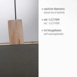 Lampes En Tissu-Luminaires Leuchten Direkt Suspension Leuchten-Direkt LINEN Écru, Noir, 2 lumières