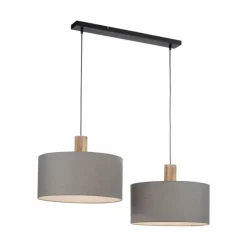 Lampes En Tissu-Luminaires Leuchten Direkt Suspension Leuchten-Direkt LINEN Écru, Noir, 2 lumières