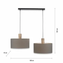 Lampes En Tissu-Luminaires Leuchten Direkt Suspension Leuchten-Direkt LINEN Écru, Noir, 2 lumières