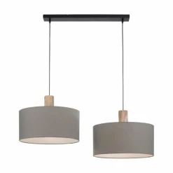 Lampes En Tissu-Luminaires Leuchten Direkt Suspension Leuchten-Direkt LINEN Écru, Noir, 2 lumières