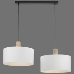 Lampes En Tissu-Luminaires Leuchten Direkt Suspension Leuchten-Direkt LINEN Écru, Noir, 2 lumières