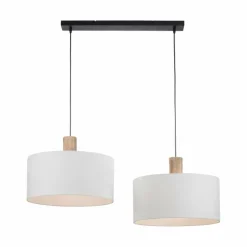 Lampes En Tissu-Luminaires Leuchten Direkt Suspension Leuchten-Direkt LINEN Écru, Noir, 2 lumières