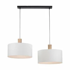 Lampes En Tissu-Luminaires Leuchten Direkt Suspension Leuchten-Direkt LINEN Écru, Noir, 2 lumières