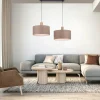 Lampes En Tissu-Luminaires Leuchten Direkt Suspension Leuchten-Direkt LINEN Écru, Noir, 2 lumières