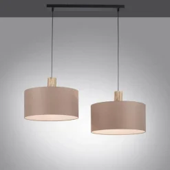 Lampes En Tissu-Luminaires Leuchten Direkt Suspension Leuchten-Direkt LINEN Écru, Noir, 2 lumières