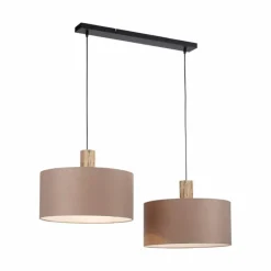 Lampes En Tissu-Luminaires Leuchten Direkt Suspension Leuchten-Direkt LINEN Écru, Noir, 2 lumières