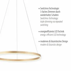 Luminaires Leuchten Direkt Suspension Leuchten-Direkt RITUS LED Laiton, 1 lumière* Éclairage Led