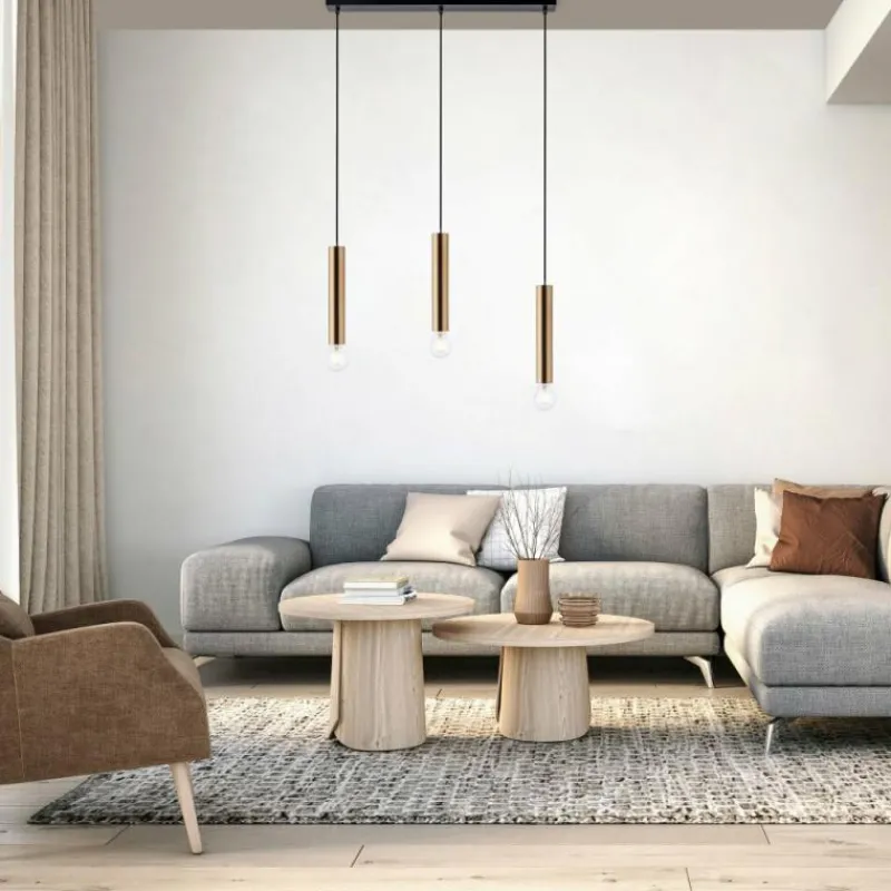 Lampes Dorées-Luminaires Leuchten Direkt Suspension Leuchten-Direkt BRUNA Noir, 3 lumières