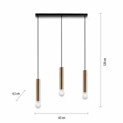 Lampes Dorées-Luminaires Leuchten Direkt Suspension Leuchten-Direkt BRUNA Noir, 3 lumières