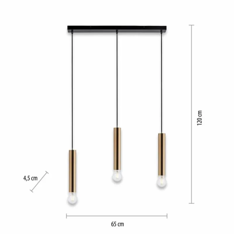 Lampes Dorées-Luminaires Leuchten Direkt Suspension Leuchten-Direkt BRUNA Noir, 3 lumières