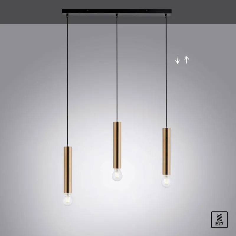 Lampes Dorées-Luminaires Leuchten Direkt Suspension Leuchten-Direkt BRUNA Noir, 3 lumières
