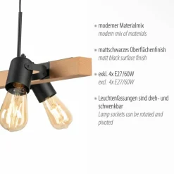 Lampes Vintages & Rétros-Luminaires Leuchten Direkt Suspension Leuchten-Direkt CANOP Écru, Noir, 4 lumières