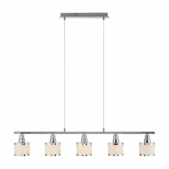 Lampes En Tissu-Luminaires Leuchten Direkt Suspension Leuchten-Direkt ACCOR Argenté, 5 lumières