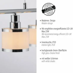 Lampes En Tissu-Luminaires Leuchten Direkt Suspension Leuchten-Direkt ACCOR Argenté, 5 lumières