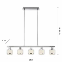 Lampes En Tissu-Luminaires Leuchten Direkt Suspension Leuchten-Direkt ACCOR Argenté, 5 lumières