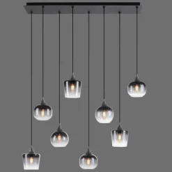 Suspension Verre Fumé-Luminaires Leuchten Direkt Suspension Leuchten-Direkt ZEA Noir, 8 lumières