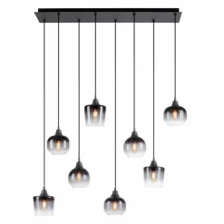 Suspension Verre Fumé-Luminaires Leuchten Direkt Suspension Leuchten-Direkt ZEA Noir, 8 lumières