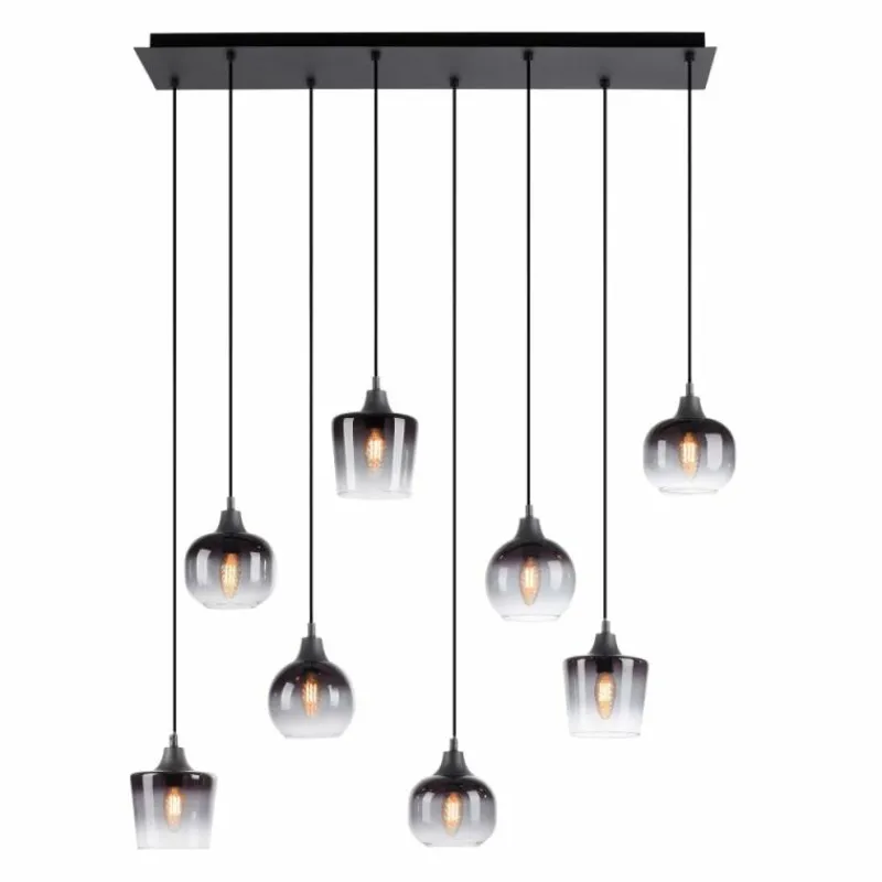 Suspension Verre Fumé-Luminaires Leuchten Direkt Suspension Leuchten-Direkt ZEA Noir, 8 lumières