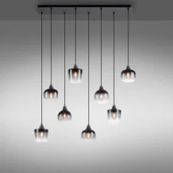 Suspension Verre Fumé-Luminaires Leuchten Direkt Suspension Leuchten-Direkt ZEA Noir, 8 lumières