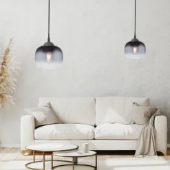 Suspension Verre Fumé-Luminaires Leuchten Direkt Suspension Leuchten-Direkt ZEA Noir, 1 lumière