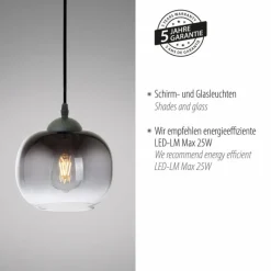 Suspension Verre Fumé-Luminaires Leuchten Direkt Suspension Leuchten-Direkt ZEA Noir, 1 lumière